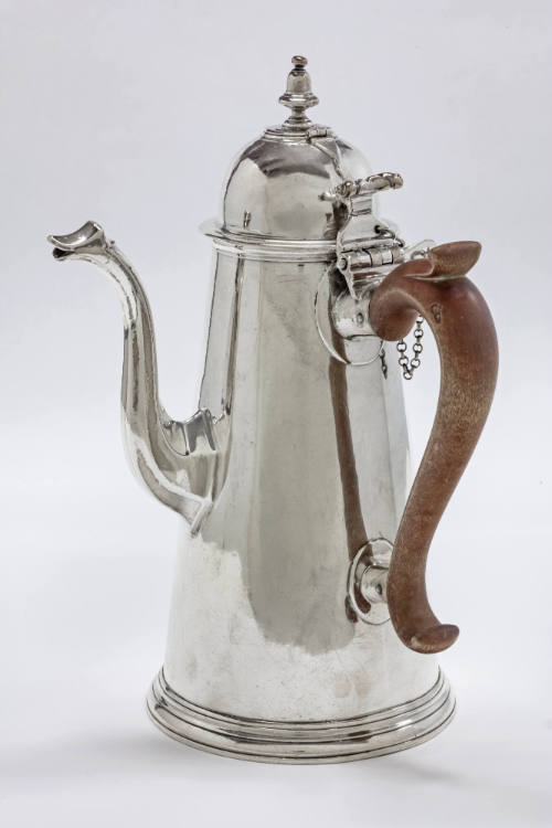 George I Tapering Cylindrical Silver Chocolate Pot and Cover