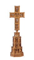 Elaborately carved cross on a base