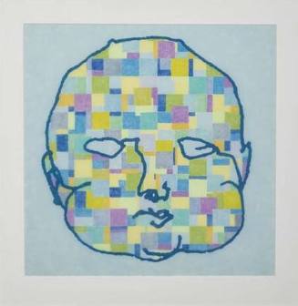 Big Head with Coloured Pixels