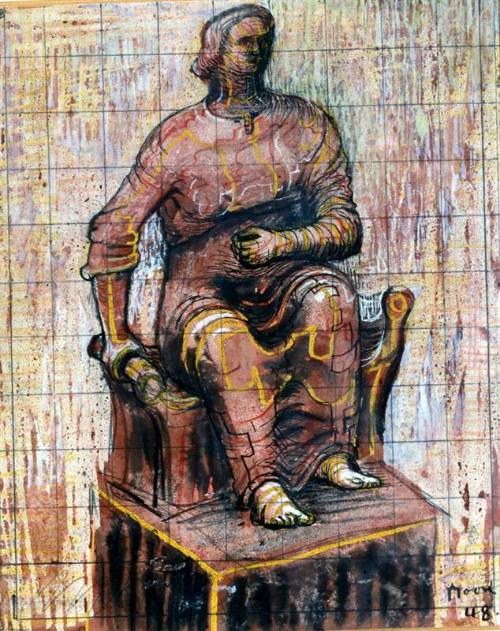 Recto: Draped Seated Woman; verso: Studies of Standing and Seated Figures