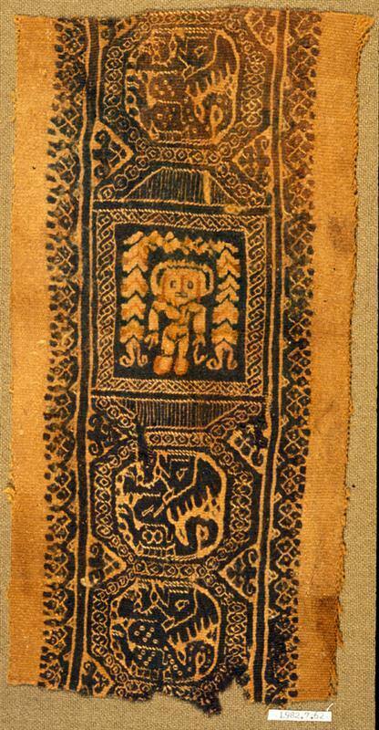 Tapestry band with figural panels enclosed by interlace