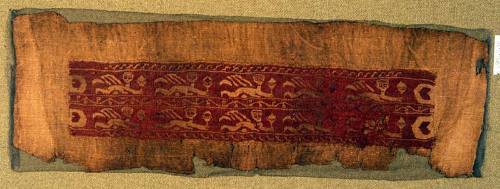 Monochrome tapestry band with swimming putti