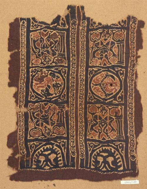 Double tapestry band with mythologic figures