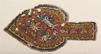 Spatulate polychrome tapestry panel with Nilotic motifs
