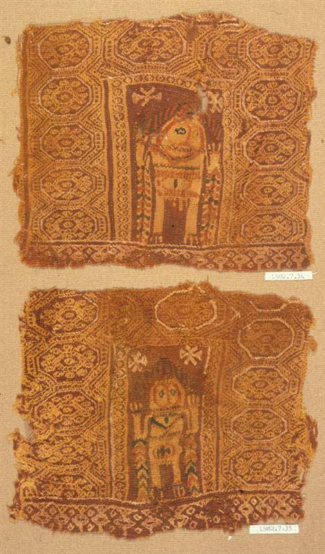 Tapestry band with figural panel and interlace