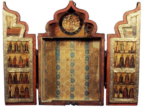 Icon triptych, portable tabernacle