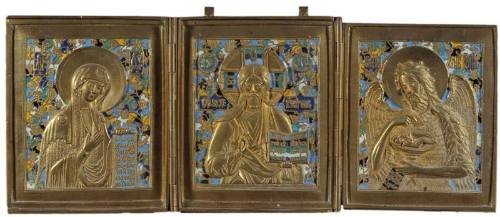 Triptych with Virgin, Pantocrator, Winged St. John