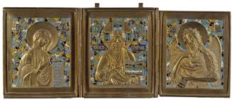 Triptych with Virgin, Pantocrator, Winged St. John