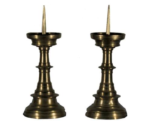 Pair of pricket candlesticks