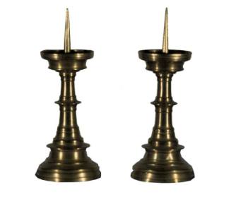 Pair of pricket candlesticks