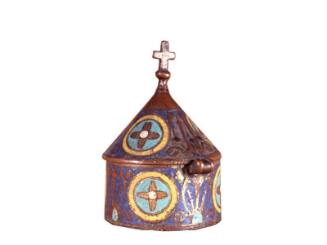 Champleve enamel pyx
