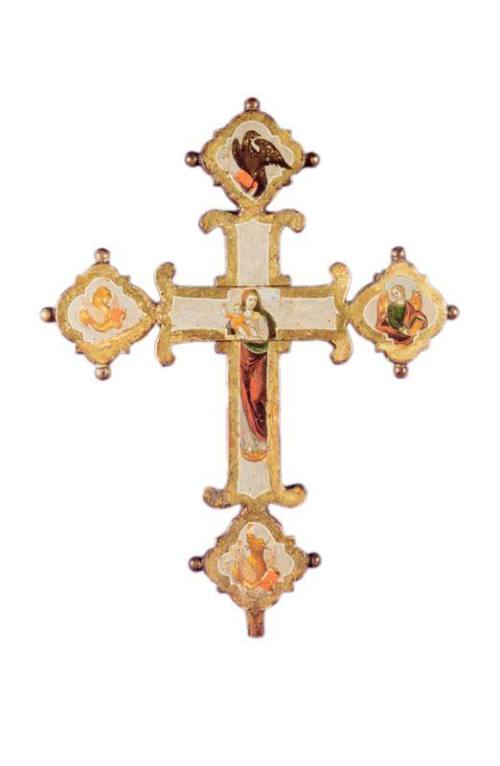 Painted and gilded wooden cross