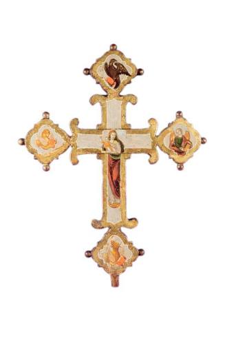 Painted and gilded wooden cross
