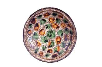 Polychrome lead glazed sgraffito bowl