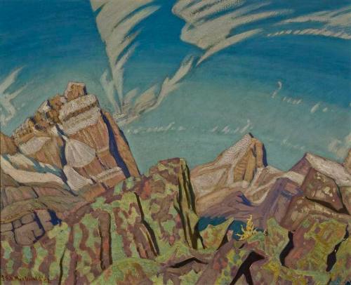 Lichened Rocks Mountain Majesty