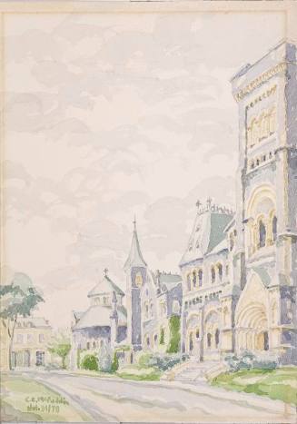 untitled [South elevation of University College and Croft Chapter House]