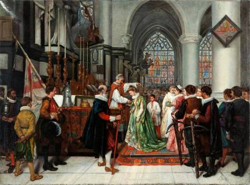 Queen Isabella of Portugal taking the Oath of Allegiance to the Archers' Guild of Brussels