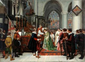 Queen Isabella of Portugal taking the Oath of Allegiance to the Archers' Guild of Brussels