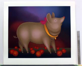 Pig with Pink Bow (with Apples)
