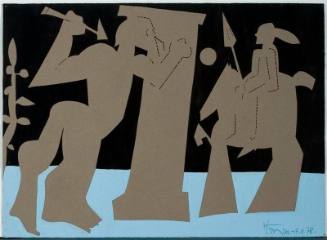 Achilles in Ambush, Tomb of the Bulls, Tarquin II ["God" drawing series]