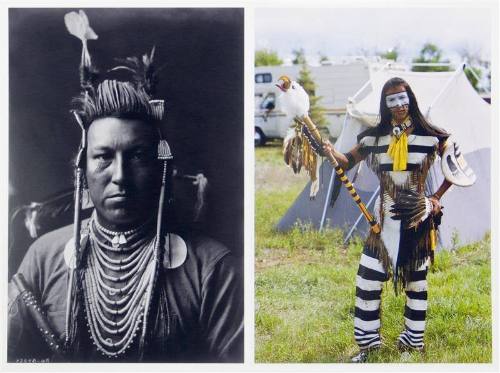 Rebinding Edward Curtis' "The North American Indian":  Swallow Bird - Apsorake, c. 1908 & Joseph Crowe - Saulteaux, 1990