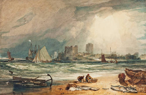 J.M.W. Turner, Pembroke Castle: Clearing up of a Thunderstorm, 1806.Watecolour gum arabic, body…