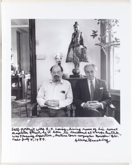 Self-portrait with R.D. Laing, living room of his house
