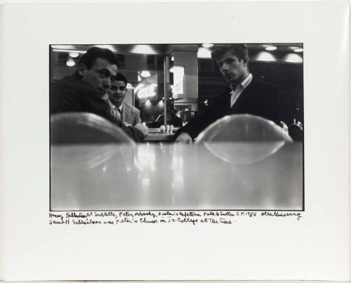 Henry Schlacter, Al Sublette, and Peter Orlovsky in Fosters Cafeteria, San Francisco