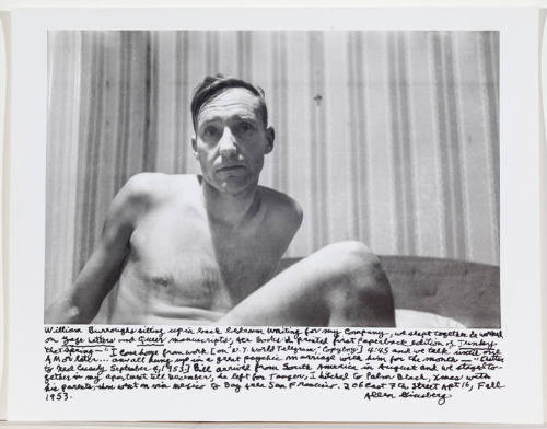 William Burroughs sitting upright, 206 E 7th street