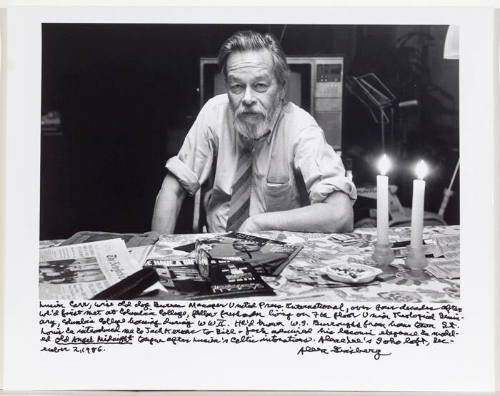 Lucien Carr, portrait, NYC (candles on table) 1