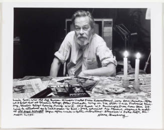 Lucien Carr, portrait, NYC (candles on table) 1