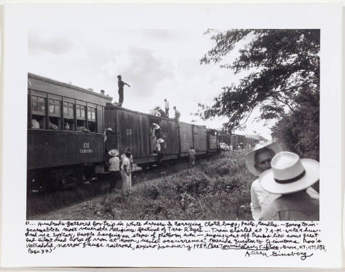 Train car and passengers, Mexico