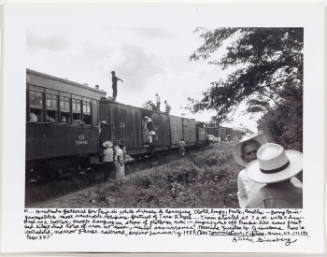 Train car and passengers, Mexico