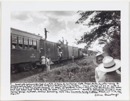 Train car and passengers, Mexico