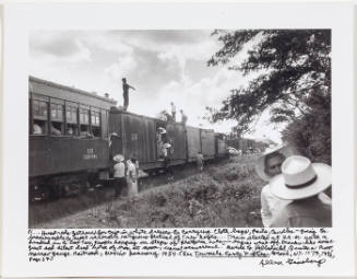 Train car and passengers, Mexico