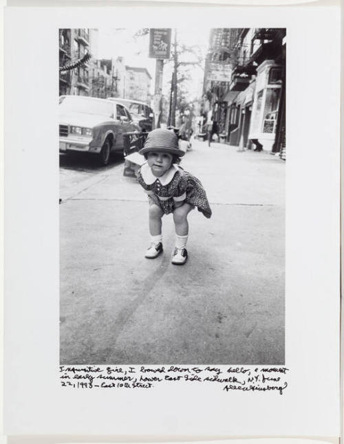 Little girl in hat, 10th st 1st Ave, NYC