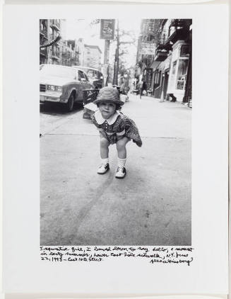 Little girl in hat, 10th st 1st Ave, NYC