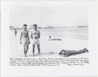 Jack Kerouac, Peter Orlovsky, and William Burroughs on the beach in Tangier