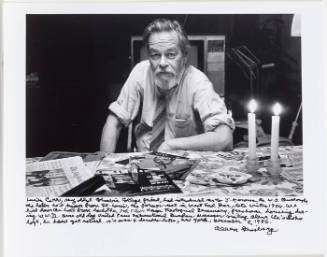Lucien Carr, portrait, NYC (candles on table) 1