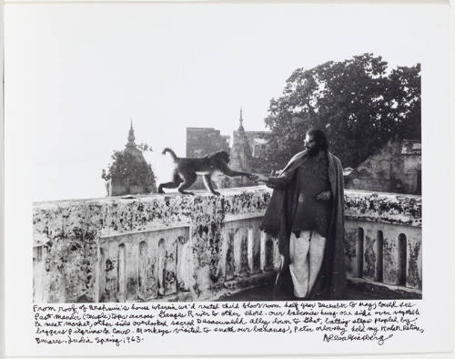 Allen Ginsberg with Monkey on Balcony in India: Variant 1, (playing)