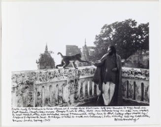 Allen Ginsberg with Monkey on Balcony in India: Variant 1, (playing)
