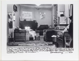 Allen Ginsberg's room at 1010 Montgomery Street, North Beach apartment, 1/1/55 (checkered curtains)
