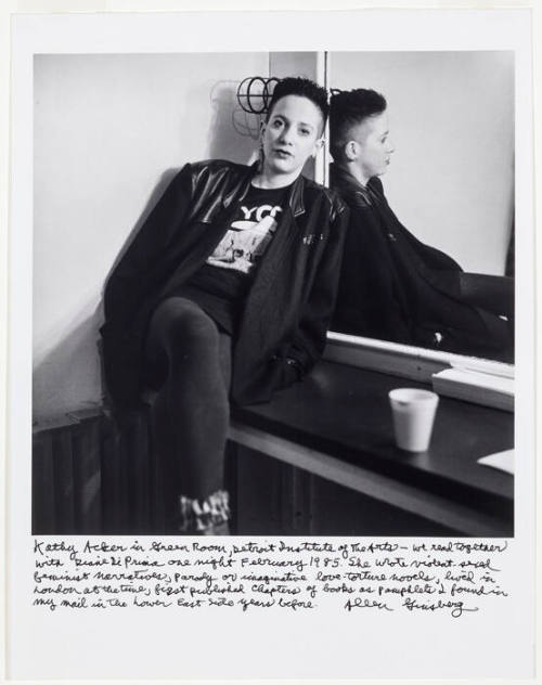 Kathy Acker, Detroit Art Insitute, backstage, Detroit, MI 2/14/1985