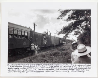 Train car and passengers, Mexico