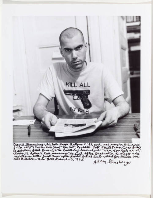 David Greenberg, kill all artists t-shirt