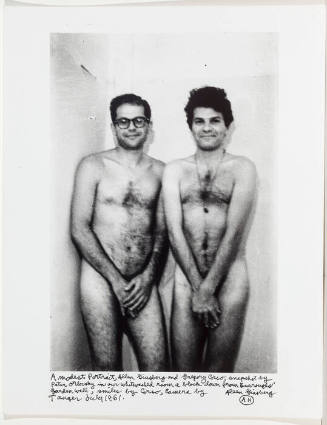 Allen Ginsberg and Gregory Corso, nude, (covered)
