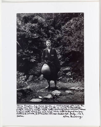 Gary Snyder, in robe and sandals and straw hat, Kyoto, Japan