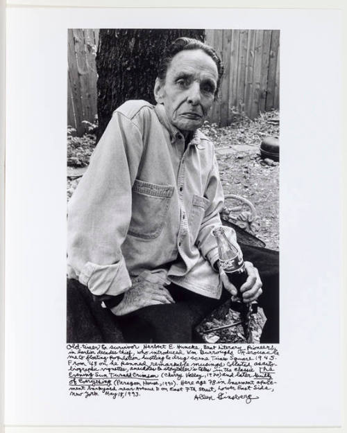 Herbert Huncke with coke bottle, Lower East Side, NYC May 18, 1993