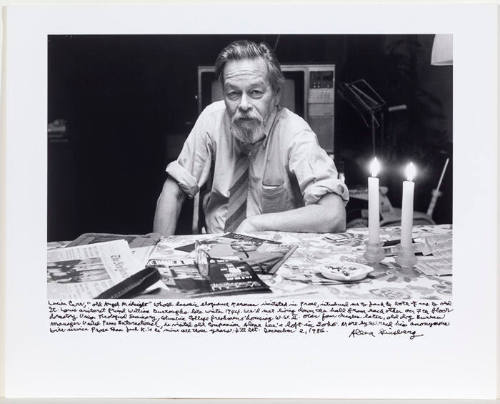 Lucien Carr, portrait, NYC (candles on table)