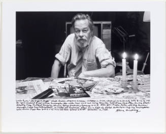 Lucien Carr, portrait, NYC (candles on table)